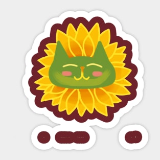 Colorful Sunflower Cat Sticker